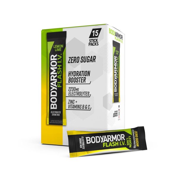 BODYARMOR Flash IV Electrolyte Packets.