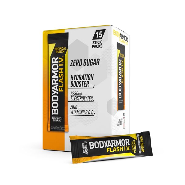 BODYARMOR Flash IV Electrolyte Packets.