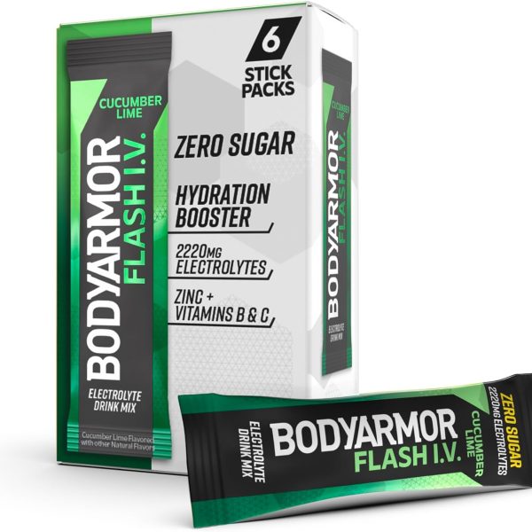 BODYARMOR Flash IV Electrolyte Packets.