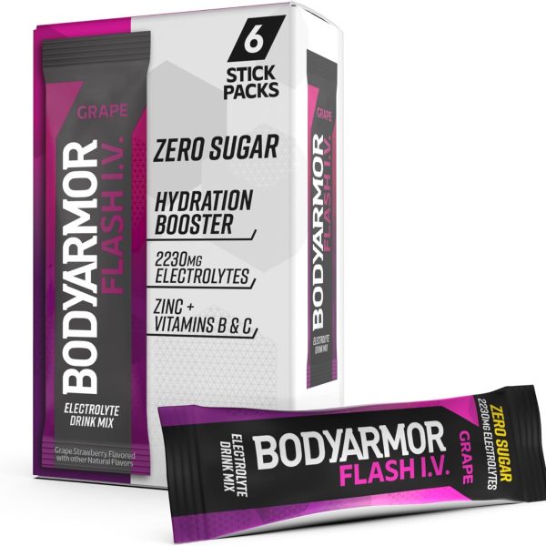 BODYARMOR Flash IV Electrolyte Packets.