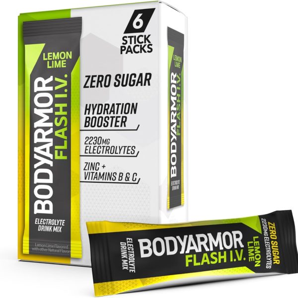 BODYARMOR Flash IV Electrolyte Packets. Lemon Lime