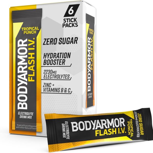BODYARMOR Flash IV Electrolyte Packets.